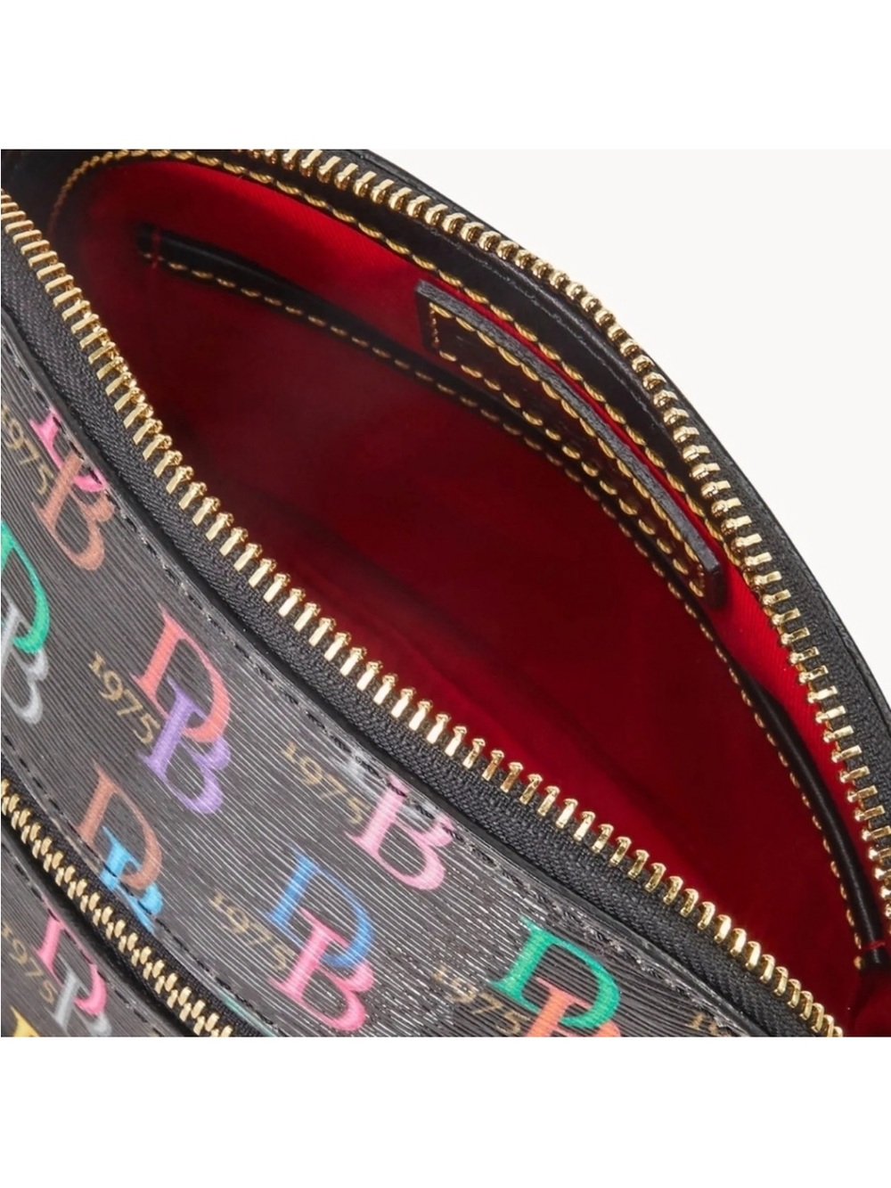 Dooney & Bourke Black Multicolor DB Logo Crossbody - Picture 3 of 5